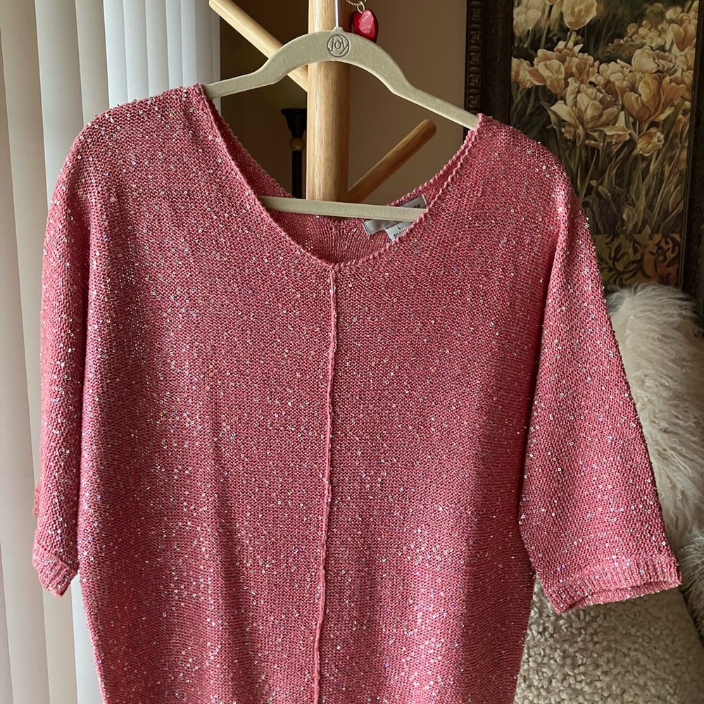 WD.NY Pink sequin sweater L